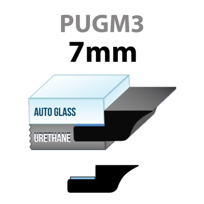 Raamlijst rubber met waterkering 7mm