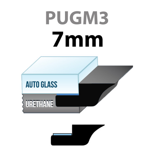 Raamlijst rubber met waterkering 7mm