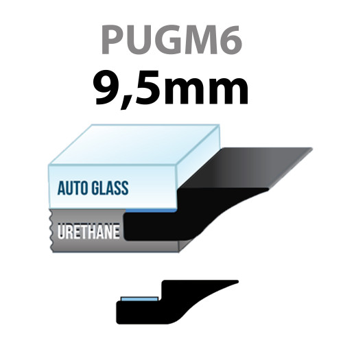 Raamlijst rubber met waterkering 9,5mm